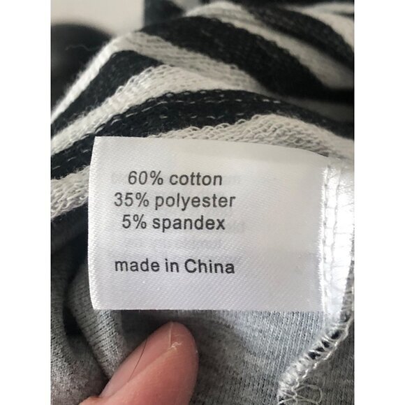 Women's Plus Size Lane Bryant Top Size 22/24 Gray Black Stripe Pearls Accent - Picture 7 of 7